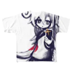 yasufusaのメディアとレイヤーの少女 フルグラフィックTシャツ