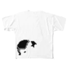 VandoVのキュートなキャットのドット-シロクロ All-Over Print T-Shirt