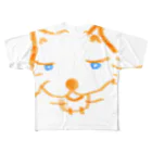 ライト・ケアのショップのオレンジ色の猫 ねこっと フルグラフィックTシャツ