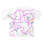 atelier SUZUのfriends(colorful line) フルグラフィックTシャツ