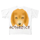 Qsarkのミニチュアダックス フルグラフィックTシャツ