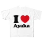 waveflowerのI Love Ayaka フルグラフィックTシャツ