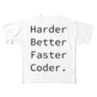 くろふね@PokemonGOの日本代表のHarder Better Faster Coder. (Source Code Pro ver.) フルグラフィックTシャツ