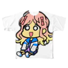 アニクロス(suzuri店)のクロスちゃん(ボーッ) フルグラフィックTシャツ