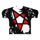 SatanicnのDevil star Red フルグラフィックTシャツ