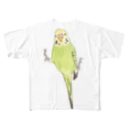 まめるりはことりのピタッとセキセイインコちゃん【まめるりはことり】 All-Over Print T-Shirt