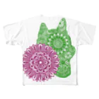 EMPTY(エンプティ）の柴犬シルエット曼荼羅 フルグラフィックTシャツ