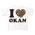 キッズモード某のI love okanヒョウ柄 フルグラフィックTシャツ