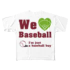 キッズモード某のWe love Baseball(レッド) 풀그래픽 티셔츠