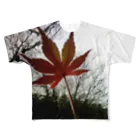 ちょっと夢見るわんだーらんどの木立と紅葉 All-Over Print T-Shirt