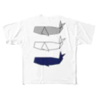 カラスの折り紙　マッコウクジラ フルグラフィックTシャツ
