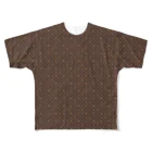 036（オサム）@南阿佐ヶ谷麻雀部のもっと細かい麻雀牌モノグラム（茶色） フルグラフィックTシャツ