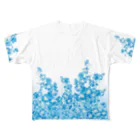 花雑貨の咲き乱れる青い花 デルフィニウム All-Over Print T-Shirt