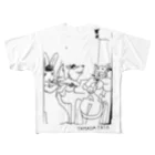 YAMADA TRIO(ヤマダトリオ)のYAMADA TRIOロゴ原案 All-Over Print T-Shirt