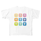 【公式】マリオネット（熊本のパソコンスクール）🤖のカラフルマリオくんTシャツ フルグラフィックTシャツ