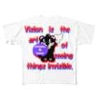 オリジナルデザインTシャツ　SMOKIN'のくるりんモクモックマC黒 フルグラフィックTシャツ