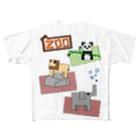 生物＝ケモノのヲ店の『かくばる』zoo フルグラフィックTシャツ