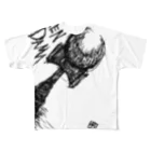 けん玉愛好会（ラブけん）ショップのけん玉筆絵（黒） All-Over Print T-Shirt