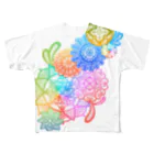 heymar の花　レインボーカラー フルグラフィックTシャツ