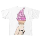 dorima-のソフトクリーム  いちご 味 All-Over Print T-Shirt