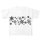 yuki_worksのSnowflakeGarden フルグラフィックTシャツ