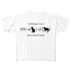 Silvervine Psychedeliqueのシュレーディンガーの猫（黒字） All-Over Print T-Shirt