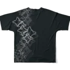 うずまきモンスターの家紋模様・幾何学模様的デザイン All-Over Print T-Shirt :back