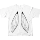 CICADAの蝉の羽 フルグラフィックTシャツの背面