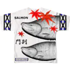 G-HERRINGの鮭！門別（もんべつ；SALMON）あらゆる生命たちへ感謝をささげます。 フルグラフィックTシャツの背面