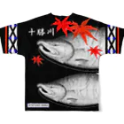 G-HERRINGの鮭！十勝川　あらゆる生命たちへ感謝をささげます。 All-Over Print T-Shirt :back