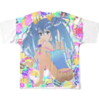 FS108(ファンタジスタ入れ歯)イラスト　絵描きのFS108 マカロン女子 フルグラフィックTシャツの背面