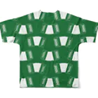 杜の魚のアコーディオン（緑） All-Over Print T-Shirt :back