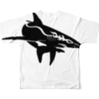 boldandnewのracing shark_No.002_BK フルグラフィックTシャツの背面