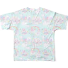 カケスタのばぶあちゃんとお友達 All-Over Print T-Shirt :back