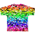 Military Casual LittleJoke のヘルメット付きロゴｘCasualCamo Rainbow フルグラフィックTシャツの背面