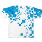 cuuyabowの関門海峡　モザイクブルー All-Over Print T-Shirt :back