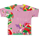 iki.mushinoのフルーツ（裏表全面プリント） All-Over Print T-Shirt :back