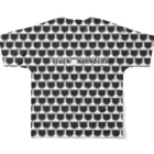 SEVEN NYANDERSのロゴ　グリッド　ブラック All-Over Print T-Shirt :back