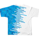 cuuyabowの横浜港／モザイクブルー All-Over Print T-Shirt :back