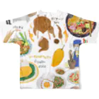 ThaiGoods by マムアンの絶品タイ料理９選！ フルグラフィックTシャツの背面