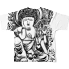 ギャグサーカスの胸に梵字＋如意輪観音様を背負う形  フルグラフィックTシャツの背面