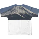 下田村の冠雪した富士山 フルグラフィックTシャツの背面