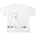 いわまともこのホワイトテリア All-Over Print T-Shirt :back
