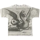 PALA's SHOP　cool、シュール、古風、和風、のローマ郊外の沼地の龍 All-Over Print T-Shirt :back