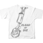 STのCLEAN or DIE フルグラフィックTシャツの背面