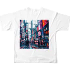 ぴすけのcyber in Tokyo (背面) All-Over Print T-Shirt :back