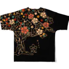 花日和 畳の色桜 All-Over Print T-Shirt :back