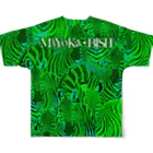 MiYoKa-BISHのLightGreen Zebra by MiYoKa-BISH フルグラフィックTシャツの背面