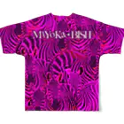 MiYoKa-BISHのShockingPink Zebra by MiYoKa-BISH フルグラフィックTシャツの背面