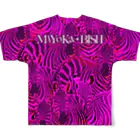 MiYoKa-BISHのShockingPink Zebra by MiYoKa-BISH All-Over Print T-Shirt :back